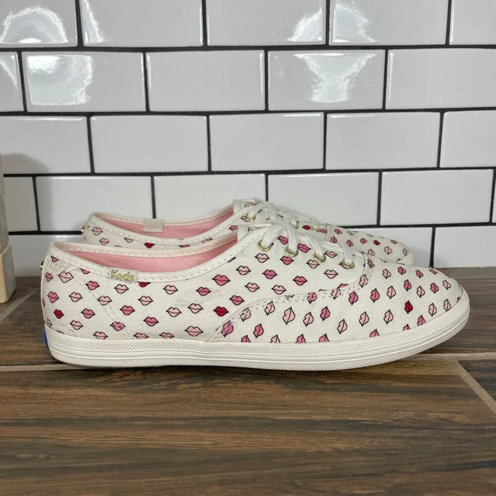 Keds x Kate Spade Champion Lips Shoes Womens Size 8 Multicolor Low Top Sneakers